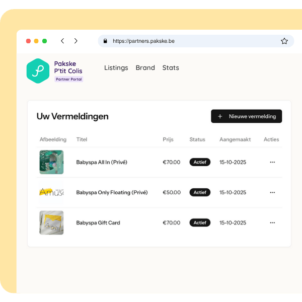 Partner Portal - Items beheren Partner Portal - Items beheren